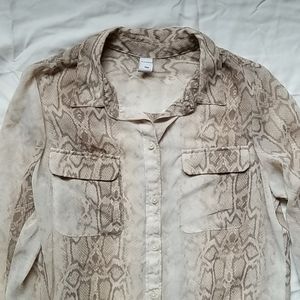 Old Navy Sheer Leopard Print Long Sleeve Top